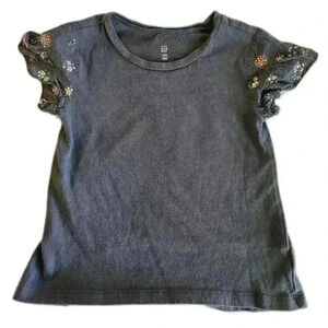Girls' Floral Ruffle Sleeve Top - Stylish and Comfortable